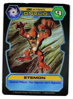 ETEMON DT-19 ULTIMATE HOLO Digimon D Tector 2002 Anime CCG Collectible Card - Image 1