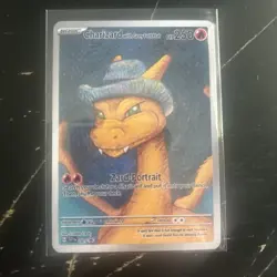 Charizard with Grey Felt Hat Pokemon Custom ACG Card Art Anime - Image 1