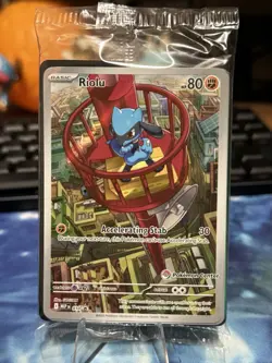 Riolu 010 Mega Evolutions ETB Pokemon Center Stamped Black Star Promo SEALED - Image 1