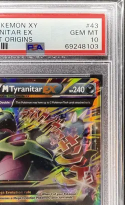2015 POKEMON XY ANCIENT ORIGINS #43 M TYRANITAR EX PSA 10 GEM MINT - Image 2