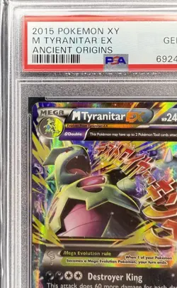 2015 POKEMON XY ANCIENT ORIGINS #43 M TYRANITAR EX PSA 10 GEM MINT - Image 3