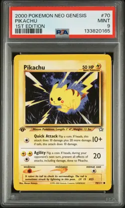 2000 Pokemon Neo Genesis 1st Edition #70 Pikachu 1st Edition PSA 9.. - Image 1