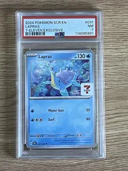 2024 Pokemon Scr En-Stellar Crown #031 Lapras 7-Eleven Exclusive PSA 7 - Image 1
