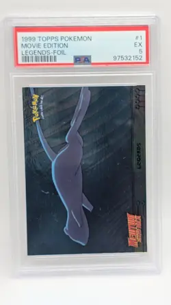 1999 Pokemon Topps Movie Edition Mewtwo SB Legends - Foil #1 Blue Logo PSA! - Image 1