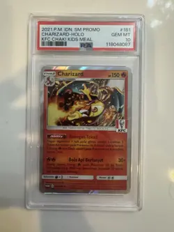 PSA 10 2021 POKEMON INDONESIAN SM PROMO KFC CHAKI KIDS MEAL #181 CHARIZARD-HOLO - Image 1