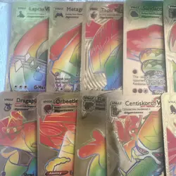 Pokemon 10 V Vmax Gx Gold Foil Rainbow ??Fan Art??set NM - Image 2
