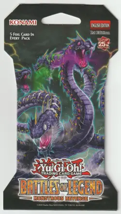 YuGiOh Battles of Legend: Mostrous Revenge 1st Edition Sleeved Booster Pack YGO - Image 1