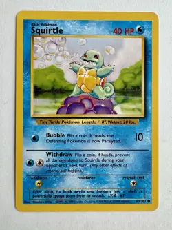 Squirtle 63/102 Bulbasaur Charmander Base Set Starter Pokemon Cards NM+ Lot - Image 2