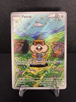 Patrat 152/086 Illustration Art Rare White Flare Holo Pokemon Near Mint Card - Image 1
