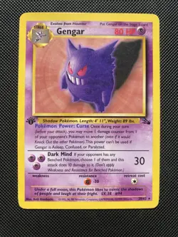 Gengar - 20/62 - Pokemon Fossil 1st Edition Rare Card WOTC LP - Image 1