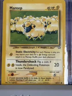 Pokemon TCG Mareep Neo Genesis Card 65/111 Regular NM Vintage - Image 1