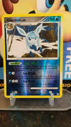 GLACEON Lv.42 Rising Rivals Series POKEMON Reverse Holo 2009 Trading Card 41/111 - Image 1