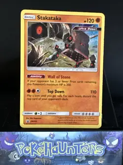 Pokemon Card Stakataka SM209 SM Black Star Promo Cosmos Holo Rare Played - Image 1