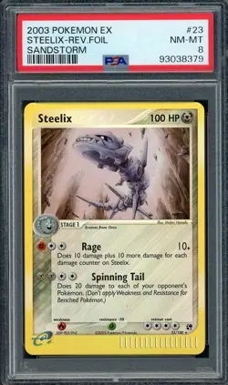PSA 8 Steelix EX Sandstorm 23/100 Reverse Holo Pokemon Card B14 - Image 1