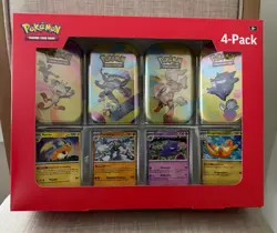 NEW/SEALED Pokemon TCG Scarlet & Violet 151 Mini Tin 4-Pack Bundle + Promo Cards - Image 1