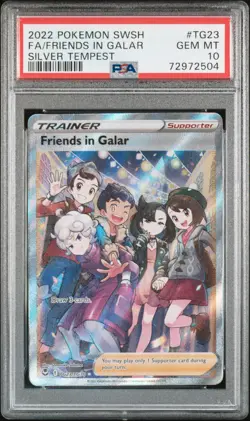 2022 Pokemon SWSH Silver Tempest #TG23 FA Friends in Galar PSA 10 Gem Mint - Image 1