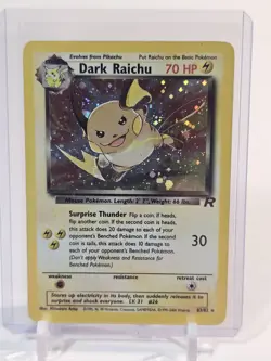 2000 Pokemon Team Rocket Dark Raichu Holo #83/82 - Image 1