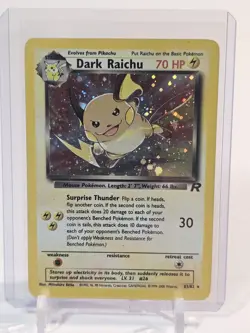 2000 Pokemon Team Rocket Dark Raichu Holo #83/82 - Image 2