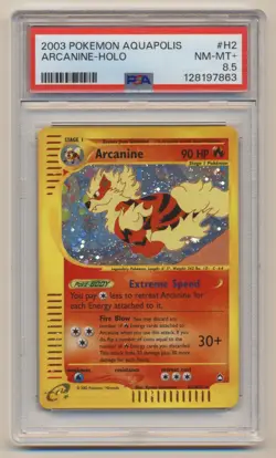 PSA 8.5 Pokemon Aquapolis Holo Rare Arcanine H2/H32 NM/MINT Condition! - Image 1