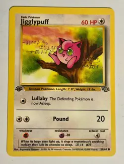 Pokemon Jungle Jigglypuff 54/64 1st Edition Non-Holo EX/LP WotC Vintage TCG - Image 1