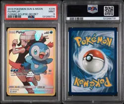 2019 POKEMON SUN & MOON COSMIC ECLIPSE SECRET #239 FULL ART/PIPLUP PSA 9 - Image 1