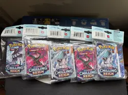 Pokemon Chilling Reign Mini Portfolio Booster Packs Lot Of 5 Brand New Sealed - Image 1