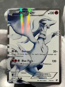 Pokemon TCG Reshiram 113/114 Black & White Full Art Holo Heavily Played - Image 3