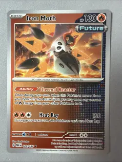 Pokemon TCG * Paradox Rift * 28/182 Iron Moth REVERSE HOLO Rare * FRESH PK - Image 1