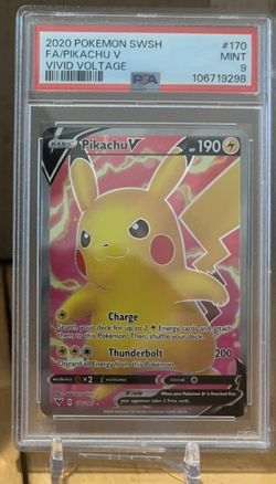 Pokemon - SWSH - Vivid Voltage - Pikachu V #170/185 PSA 9 - Image 1