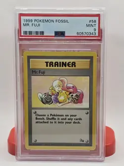 1999 Pokemon Mr. Fuji Trainer Fossil, 58/62, PSA 9 Mint - Image 1