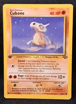 Vintage Pokemon WOTC : Cubone 50/64, Jungle _ 1st EDITION Card - Image 1