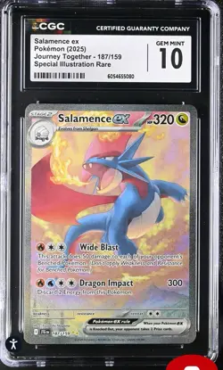CGC 10 Salamence ex 187/159 SIR Journey Together Pokemon Card GEM MINT - Image 1