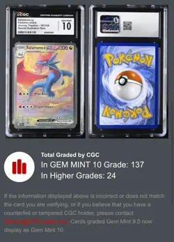 CGC 10 Salamence ex 187/159 SIR Journey Together Pokemon Card GEM MINT - Image 3