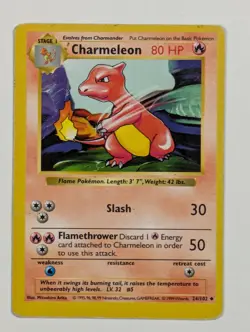 Charmeleon - 24/102 - Uncommon (Shadowless) Base Set - Pokemon Card - HP - Image 1