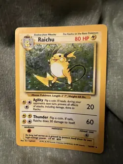 Pokemon Card TCG Raichu Base Set 14/102 Holo Rare Unlimited Vintage 1999 LP/MP - Image 1