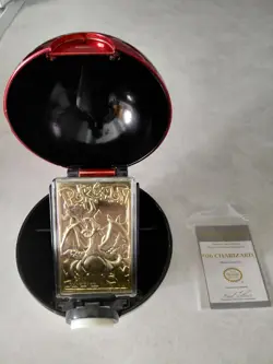 Burger King 23K Gold Plated CHARIZARD Trading Card and Ball, 1999 Pokemon Ball - Image 1