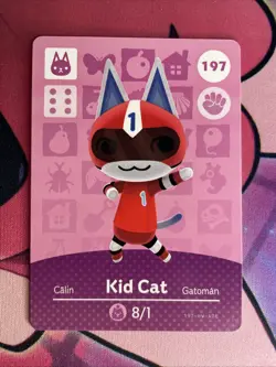 Kid Cat #197 Animal Crossing Amiibo Card Authentic Series 2 MINT NEVER SCANNED - Image 1