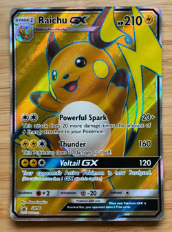 Raichu GX SM90 Full Art Holo Black Star Promo Pokemon LP - Shining Legends card - Image 1