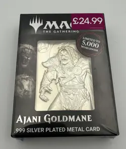 Magic: The Gathering Ajani Goldmane 999 Silver Plated Metal Card Limited Edition - Image 1