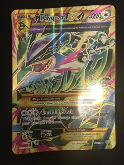 Pokemon TCG Mega M Rayquaza EX Holo Jumbo Card 98/98 - Image 1