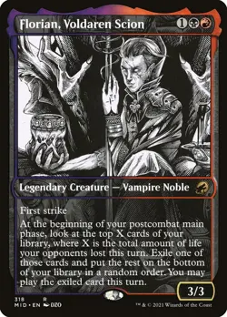 Magic the Gathering (mtg): MID: Florian, Voldaren Scion (Showcase) - Rare - Image 1