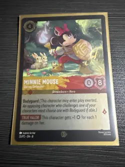 Disney Lorcana - Minnie Mouse Daring Defender 35/P2 FOIL League Promo Card TCG - Image 1