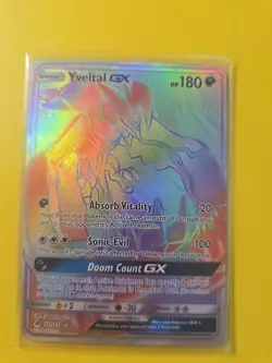 Yveltal GX Rainbow Secret Rare Pokemon TCG Card 137/131 Forbidden Light - Image 1