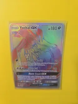 Yveltal GX Rainbow Secret Rare Pokemon TCG Card 137/131 Forbidden Light - Image 3