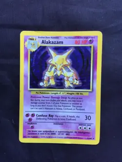 Pokemon Cards: Base Set Rare Holo: Alakazam 1/102 - Image 1