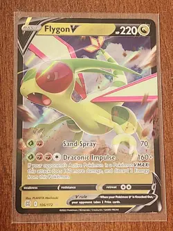 Pokemon Flygon V 106/172 Brilliant Stars Sword & Shield Holo Full Art Rare Card - Image 1