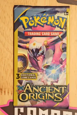 RARE Pokemon TCG XY Ancient Origins Sealed 3-Card Booster Pack Tyranitar Art - Image 1
