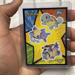 Topps 1999 Pokemon The Movie Sticker Card Squirtle Wartortle Blastoise LP+ Vtg - Image 1