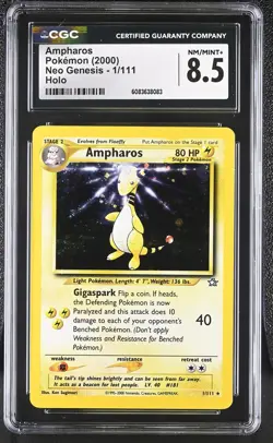 CGC 8.5 Ampharos 2000 Neo Genesis 1/111 Holo Pokemon Card - Image 1