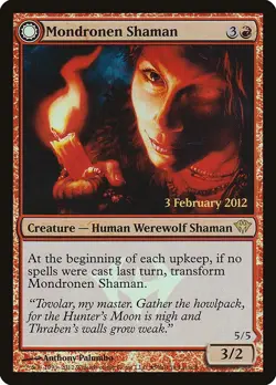 Mondronen Shaman 1x FOIL MtG FOIL Prerelease Promo SP/NM - Image 1